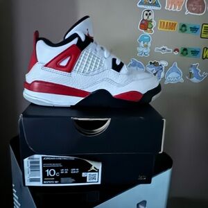 Retro jordan 4 toddler 10c white red black
